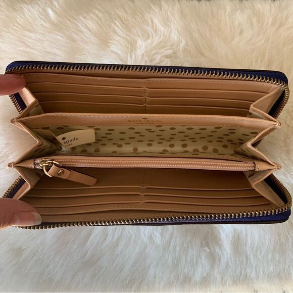 New ✨ KATE SPADE Wellesley Full Size Cobalt Blue Wallet - Picture 9 of 14